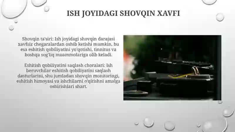 Ish Joylarida ShoʻVqin Va Tebranishni Tekshirish 4
