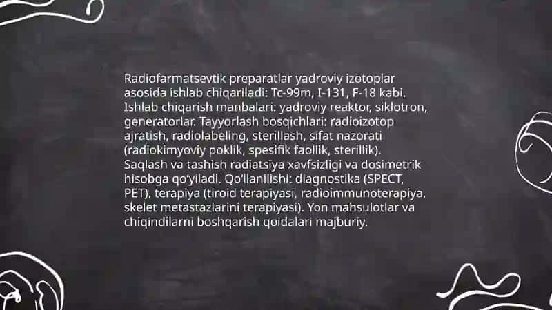 Yadro kimyoning tibbiyotdagi oʻrni 4