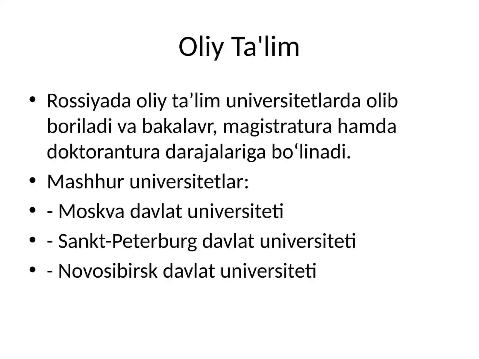 Rossiya Federatsiyasining Ta'lim Tizimi va Madaniyati 4