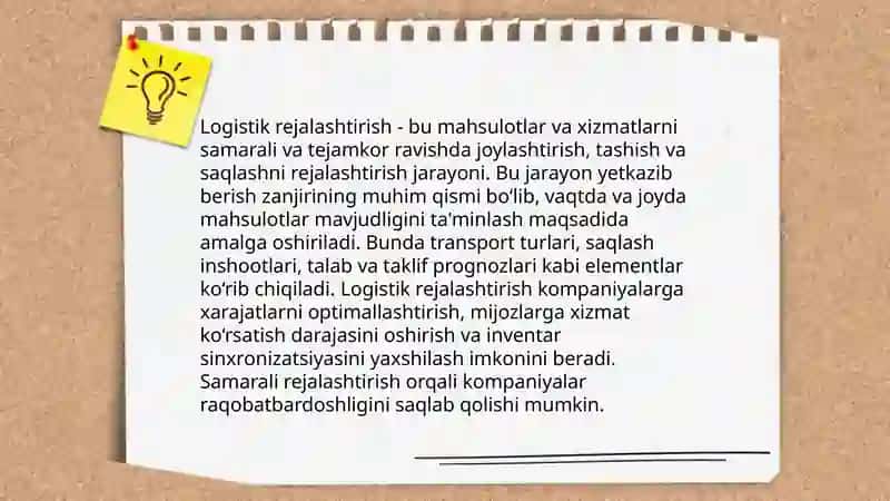 Transport jarayonlarini optimallashtirish usullari 4