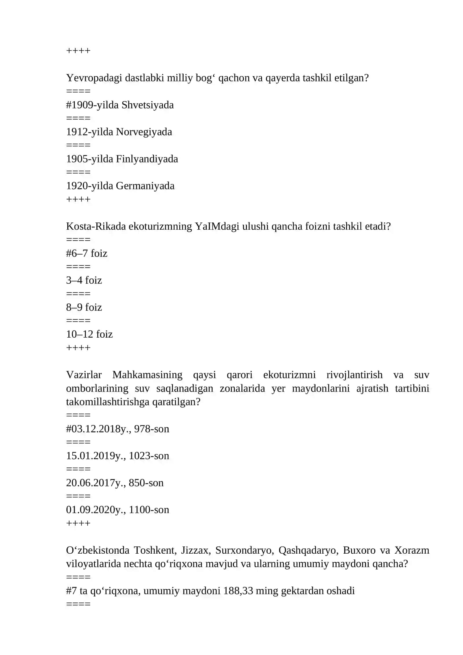 Yashil iqtisdiyot fanidan yakuniy test savollari + javoblari 4