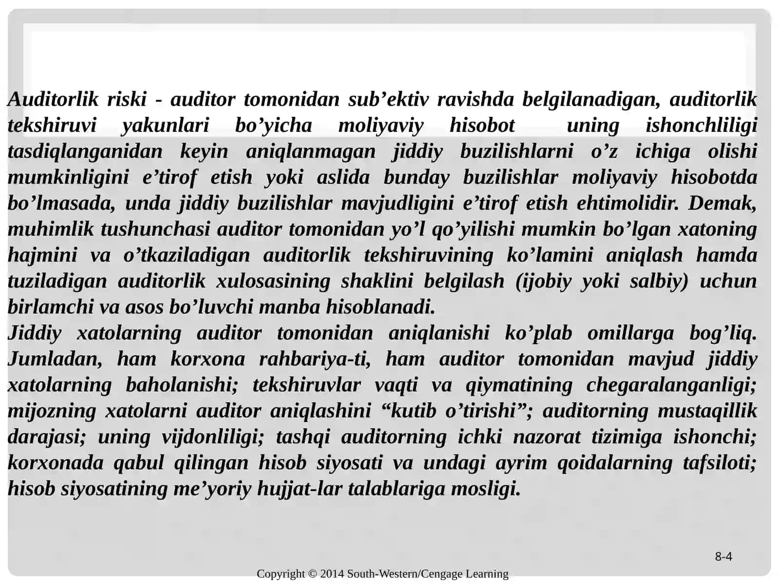 AUDITDA MUHIMLIK TUShUNChASI VA AUDITORLIK RISKI 4