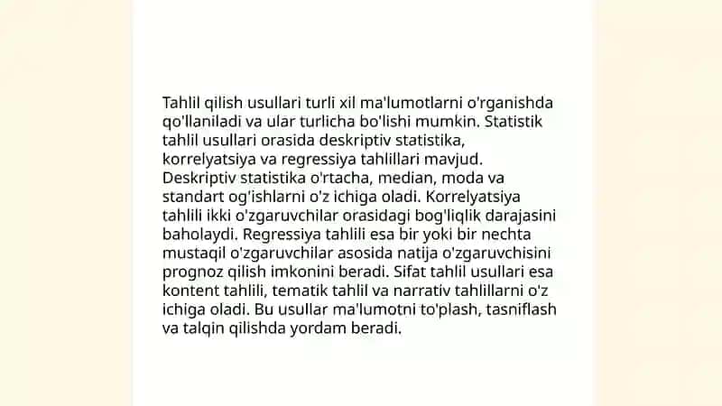 Ishni Tahlil qilish 4