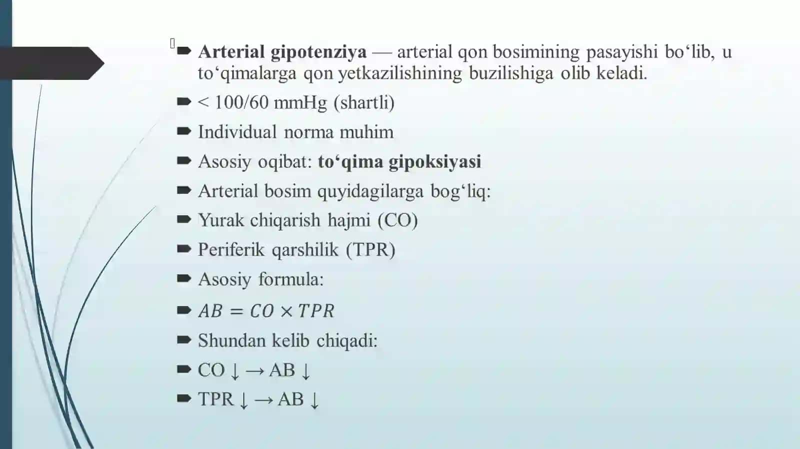 Arterial gipotenziyalar, ularning turlari, sabablari va rivojlanish mexanizmlari 4
