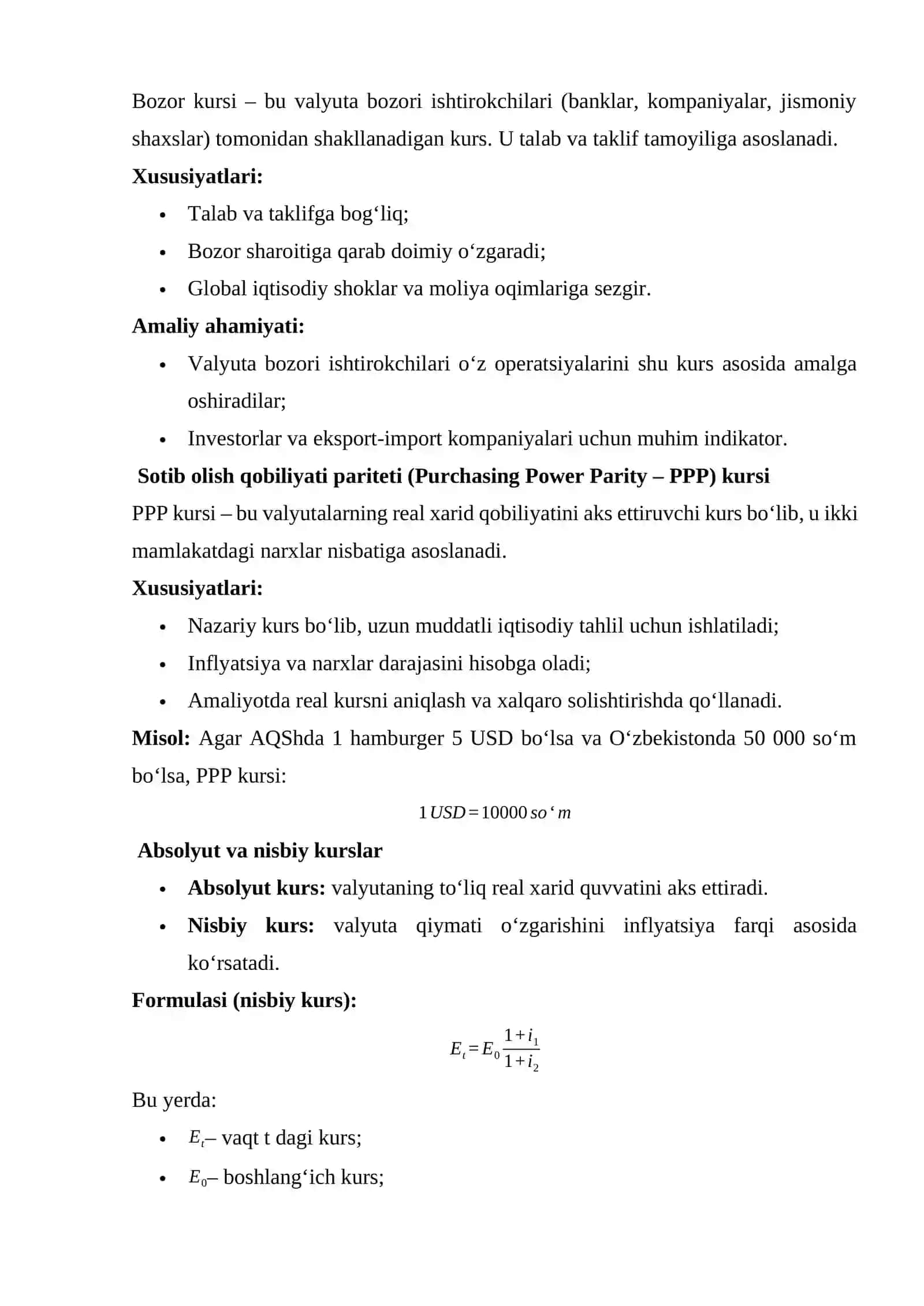 Valyuta Kursining Qobiliyati Pariteti (Purchasing Power Parity - PPP) 4
