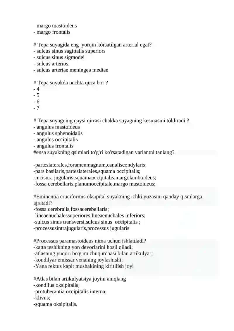 Kalla suyagi mavzusiga doir test 4
