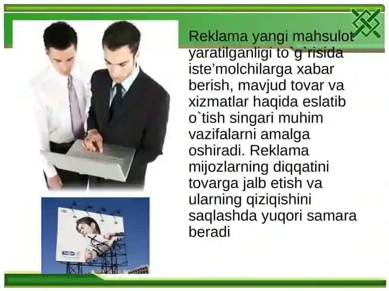 Reklama va markazlashtirish 4