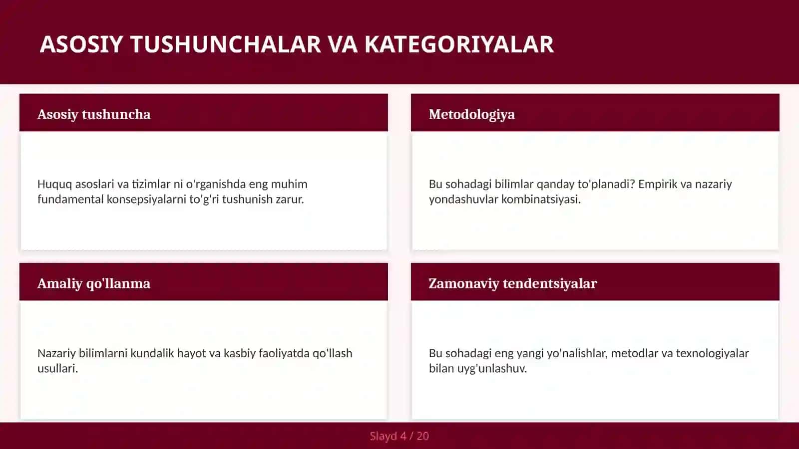 Huquq asoslari va tizimlar 4