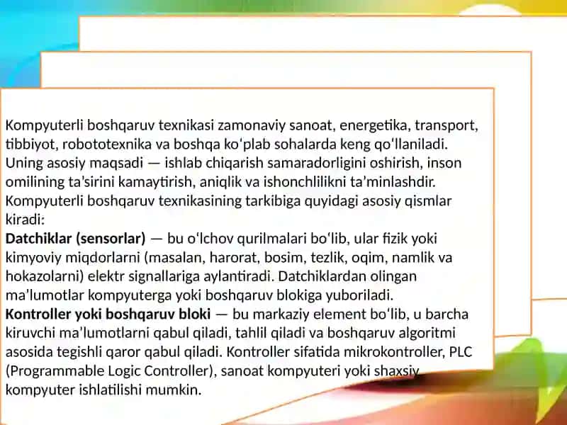 Kampyuterli boshqaruv texnikasi vositalari 4