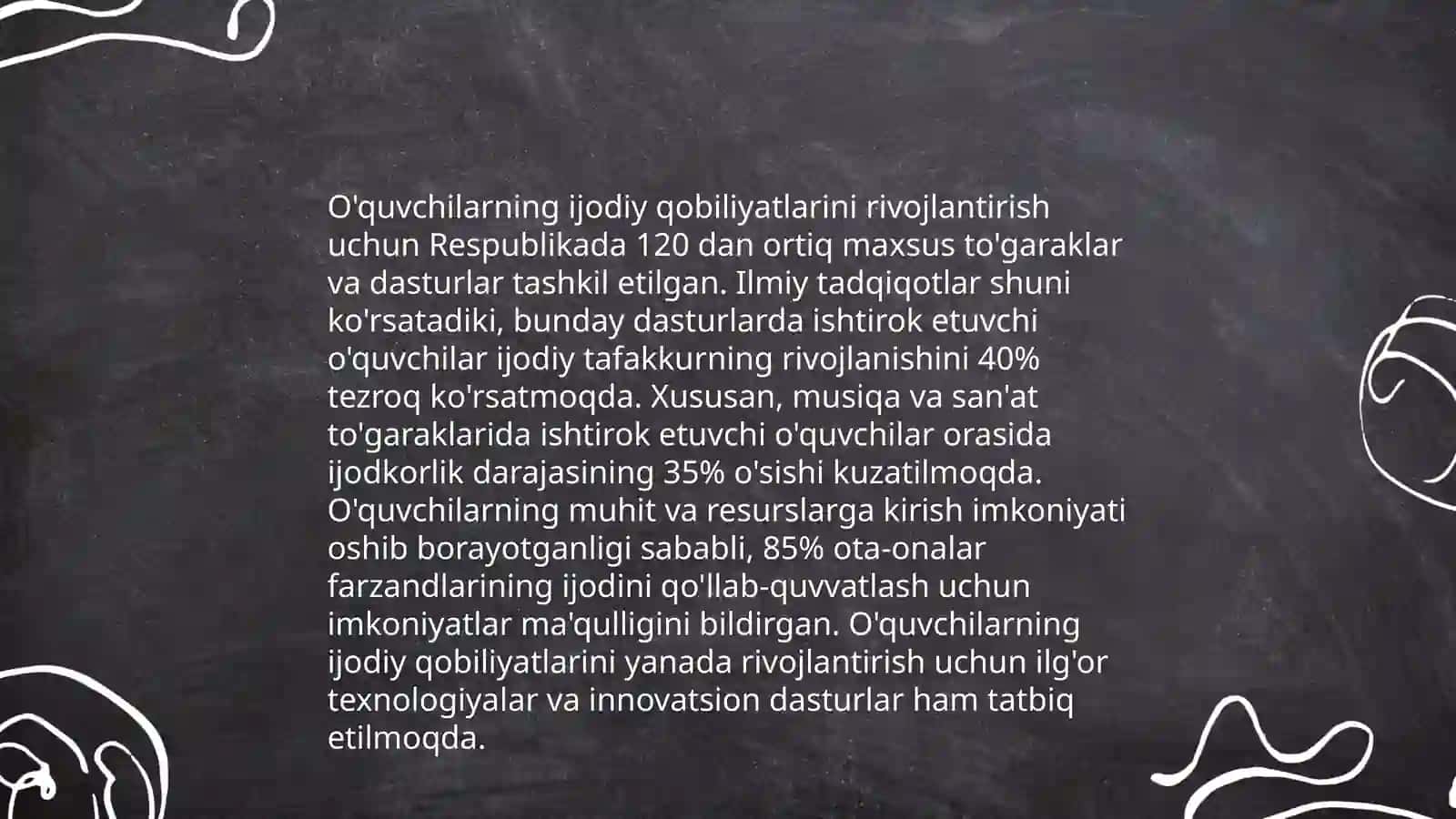Kreativ ta'lim muhitining asosiy tamoyillari 4