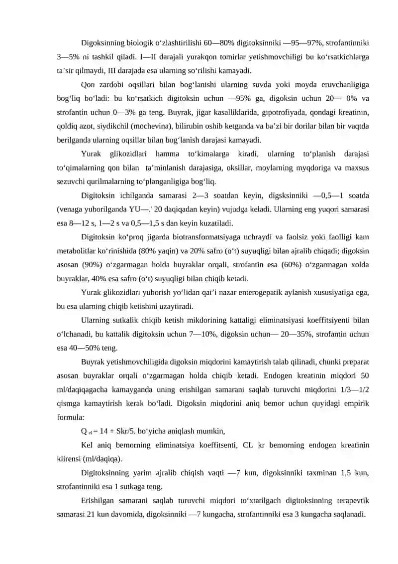 Yurak glikozidlarining klinik farmakologiyasi 4