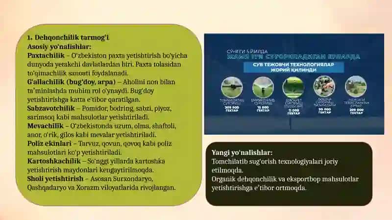 Oʻzbekiston dehqonchilik va chorvachilik tarmoqlari 4
