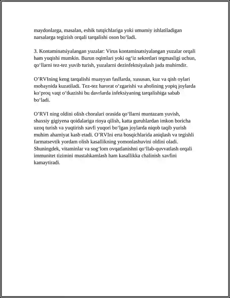 O’RVI KASALLIKLARINI OLDINI OLISH VA FARMATSEVTIK YORDAM 4