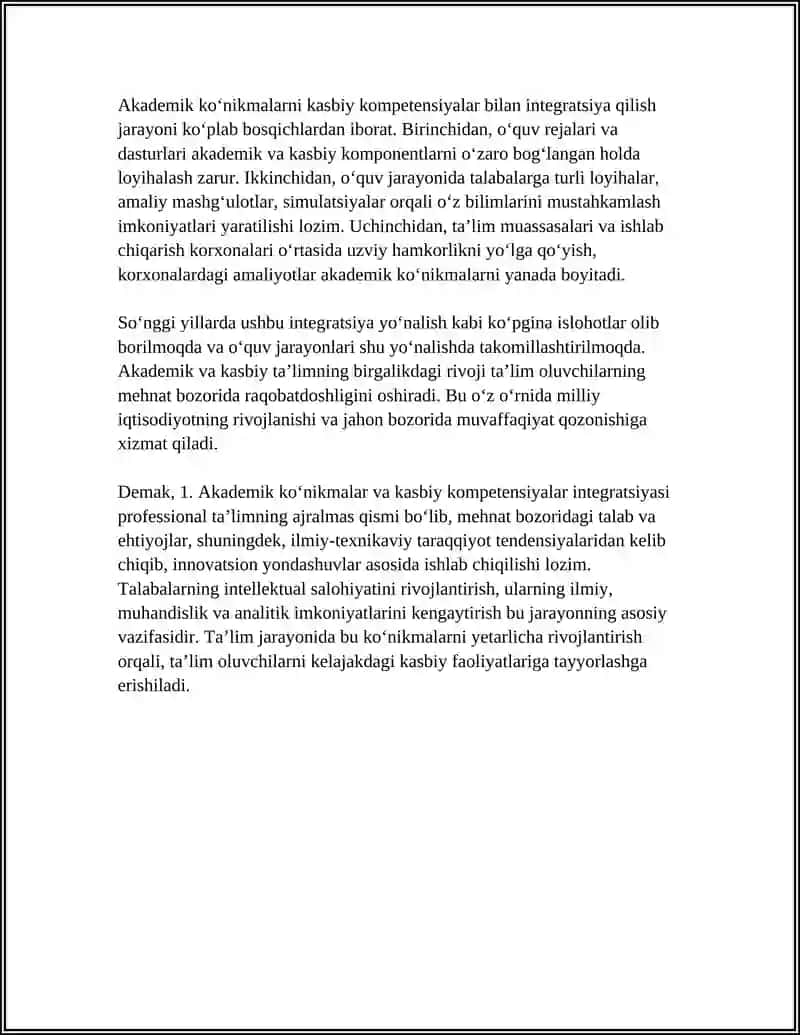 PROFESSIONAL TAʼLIMIDA AKADEMIK KOʻNIKMALARNING OʻRNI 4