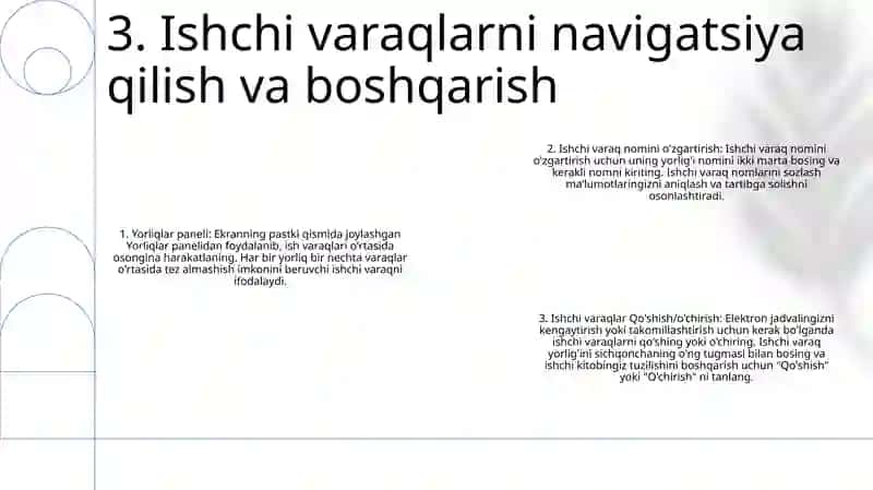 Microsoft Excel Dasturidan Foydalanish Imkoniyatlari 4