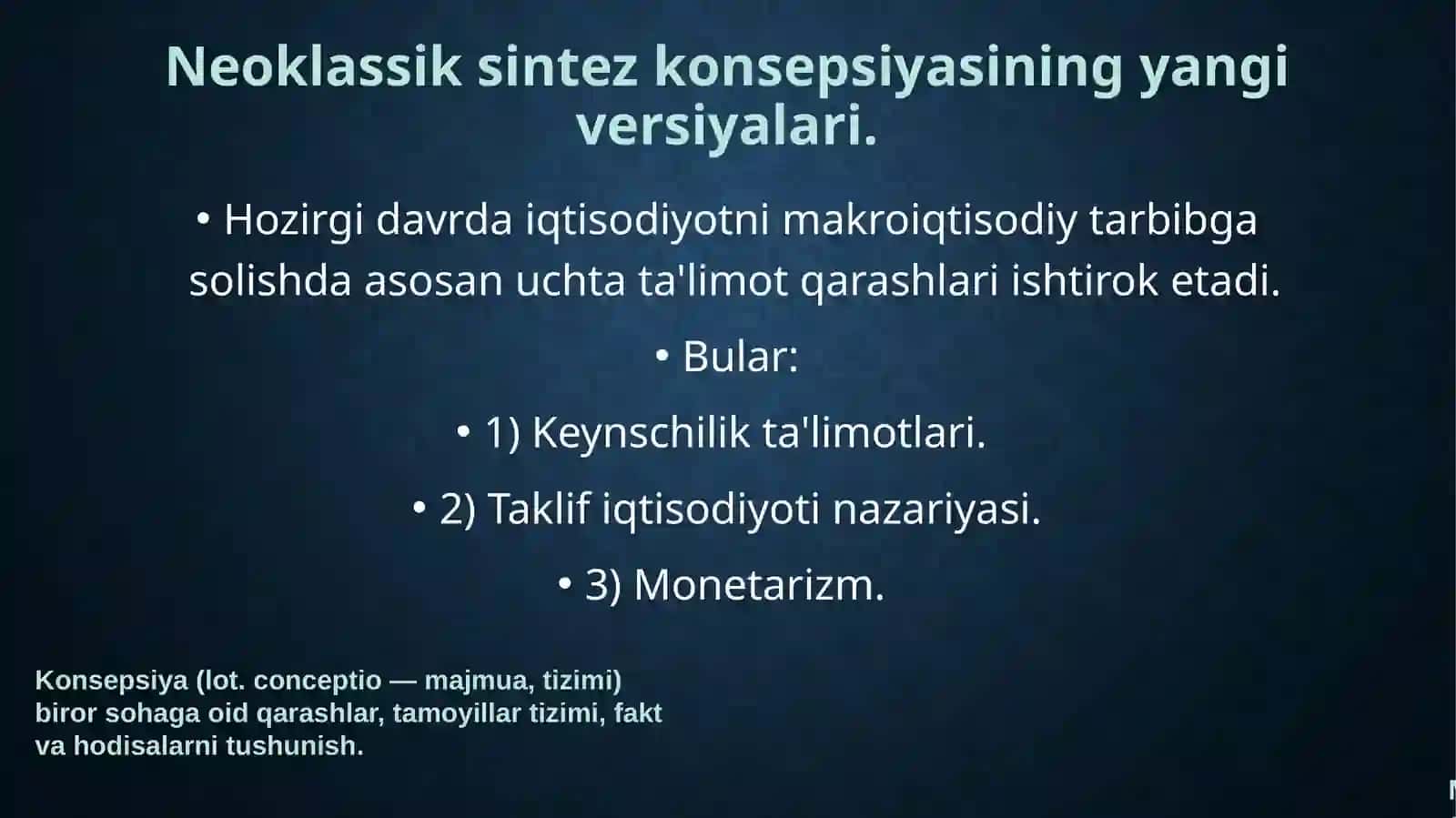 HOZIRGI ZAMON IQTISODIY TA'LIMOTLARI 4