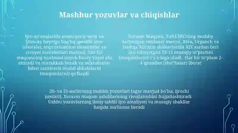 Xorazm Maqomi: Tarixiy Qisqacha Ma'lumot 4