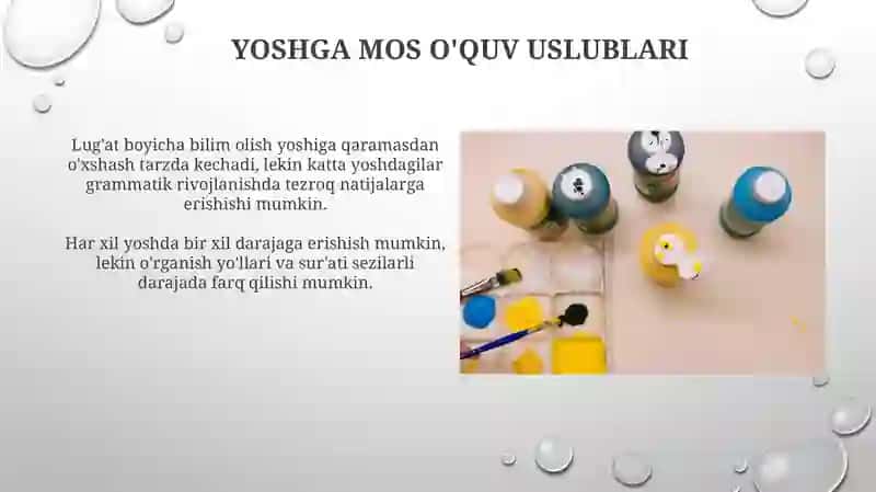 Yosh guruhlarida Ingliz tilini o'rganish 4