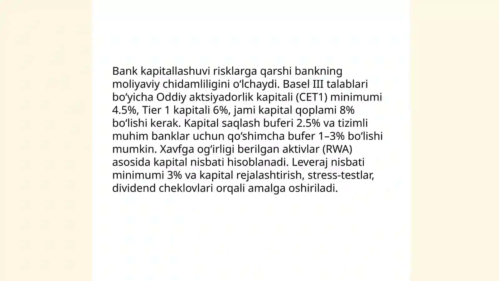 Oliyaviy Barqarorlik va Bank Tizimi 4