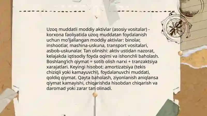 Bugalterya hisobining ob’ektlari 4