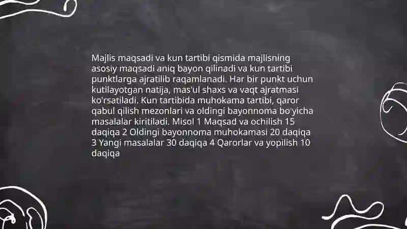 Guruh majlisi bayonnomasini tayyorlash 4