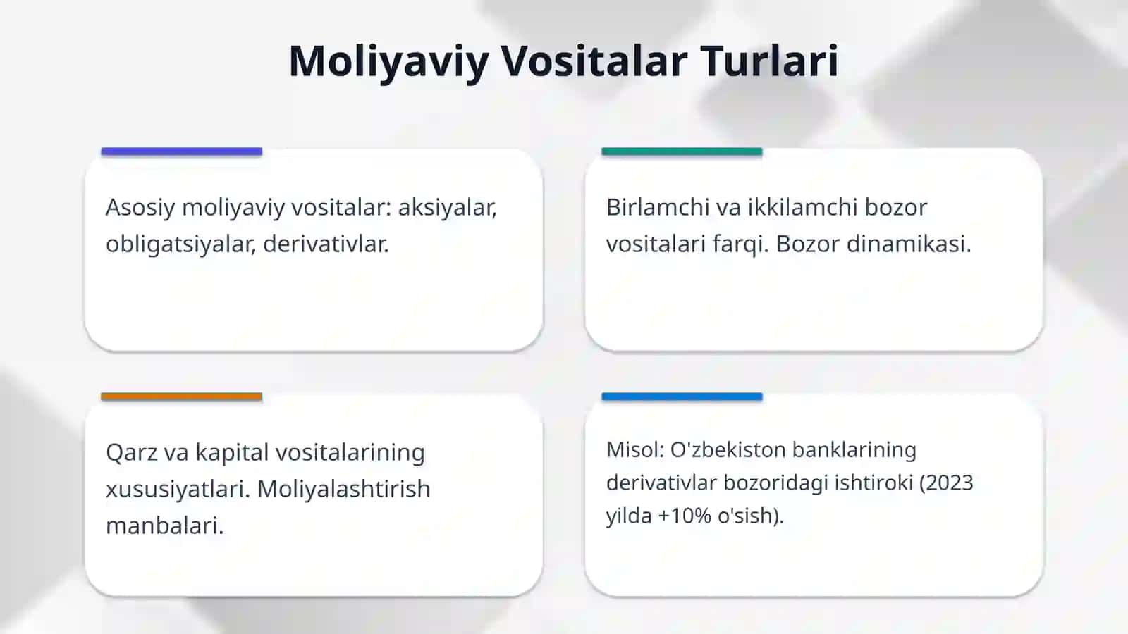 Молиявий воситалар ва уларнинг хисоби 4