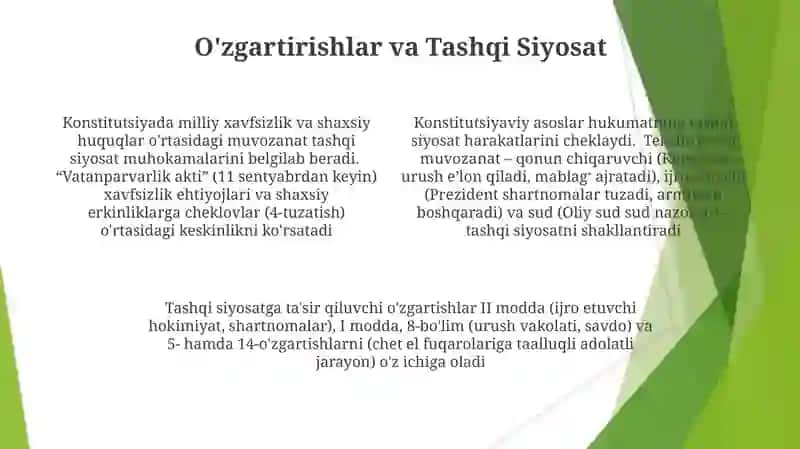 Tashqi siyosatning konstitutsiyaviy asoslari 4