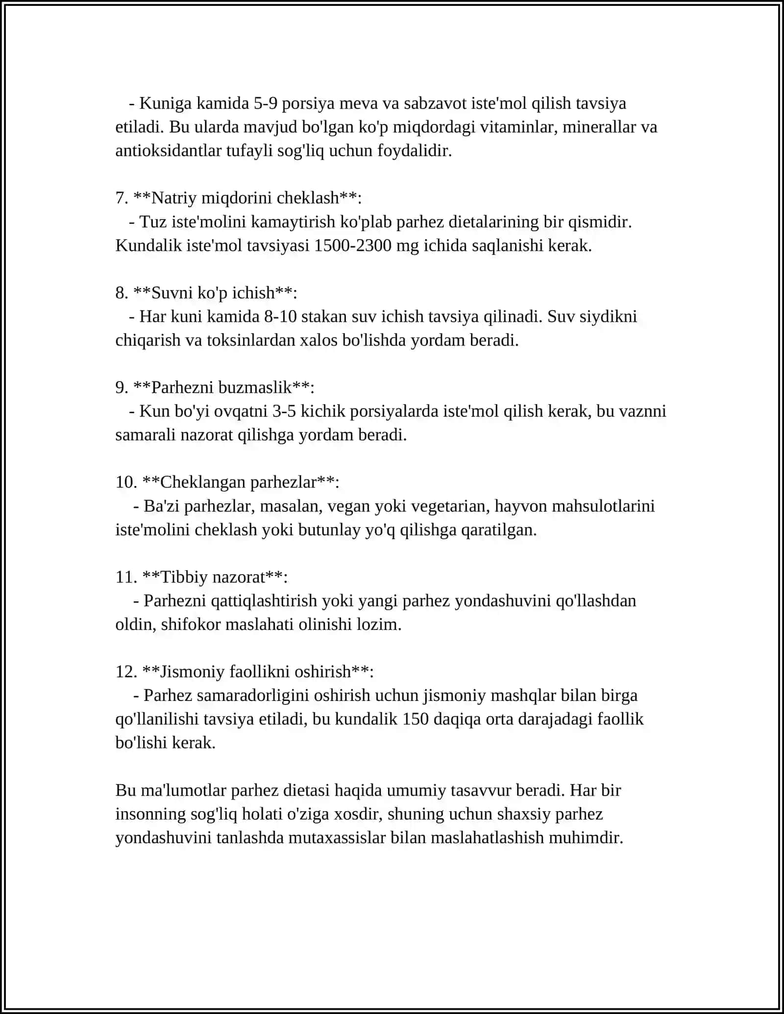 MUSTAQIL ISH Mavzu: PARHEZ STOLLARI 4