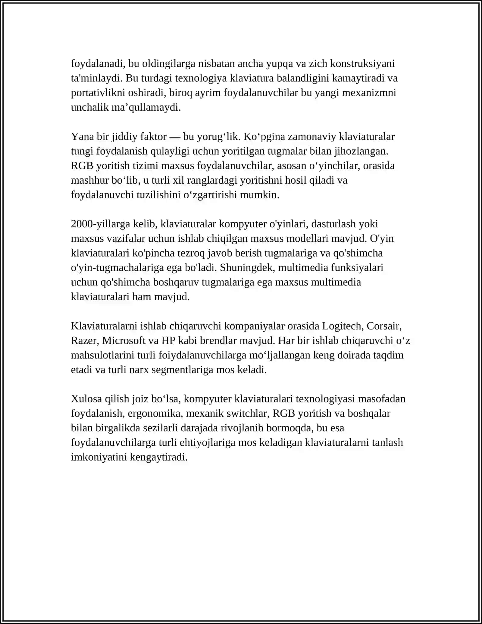 KOMPYUTER MA'LUMOTLARNI KIRITISH - CHIQARISH TIZIMLARI 4