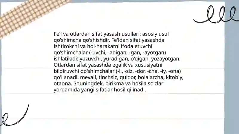 Sifat yasalishi 4