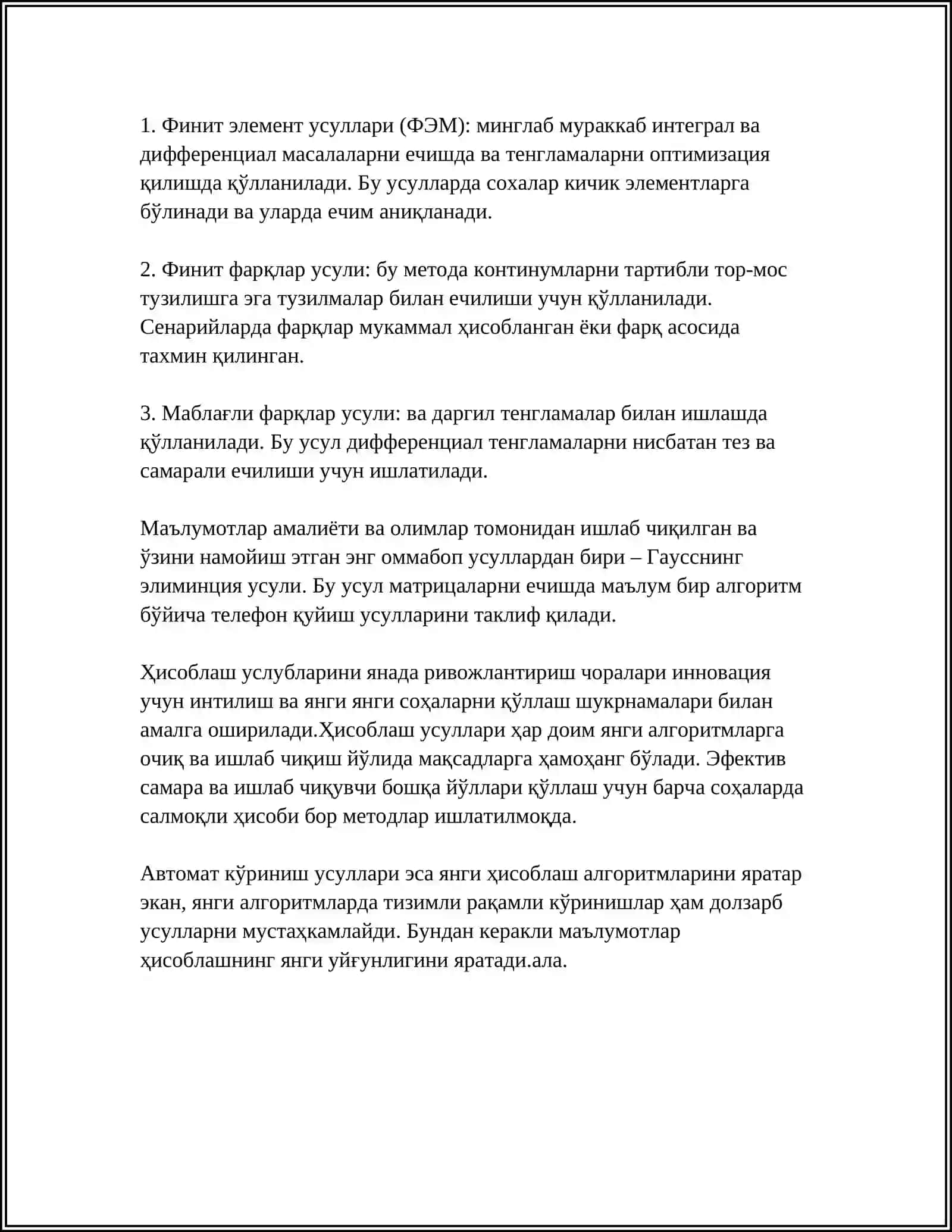МАТЕМАТИК ХИСОБ СТАВКАСИ 4