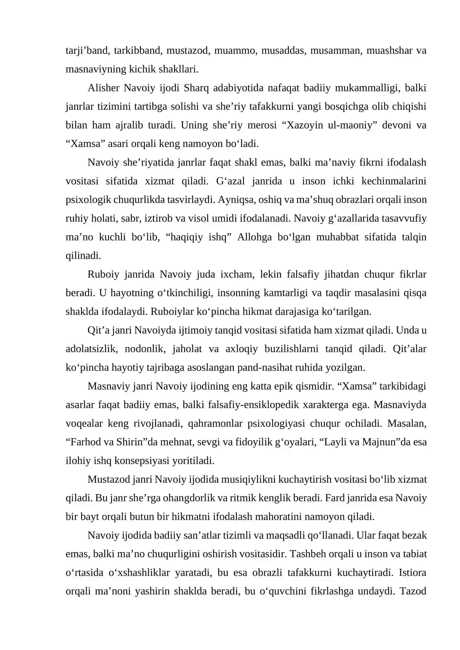 ALISHER NAVOIY SHE’RIYATI JANRLARI. BADIIY SAN’ATLAR 4
