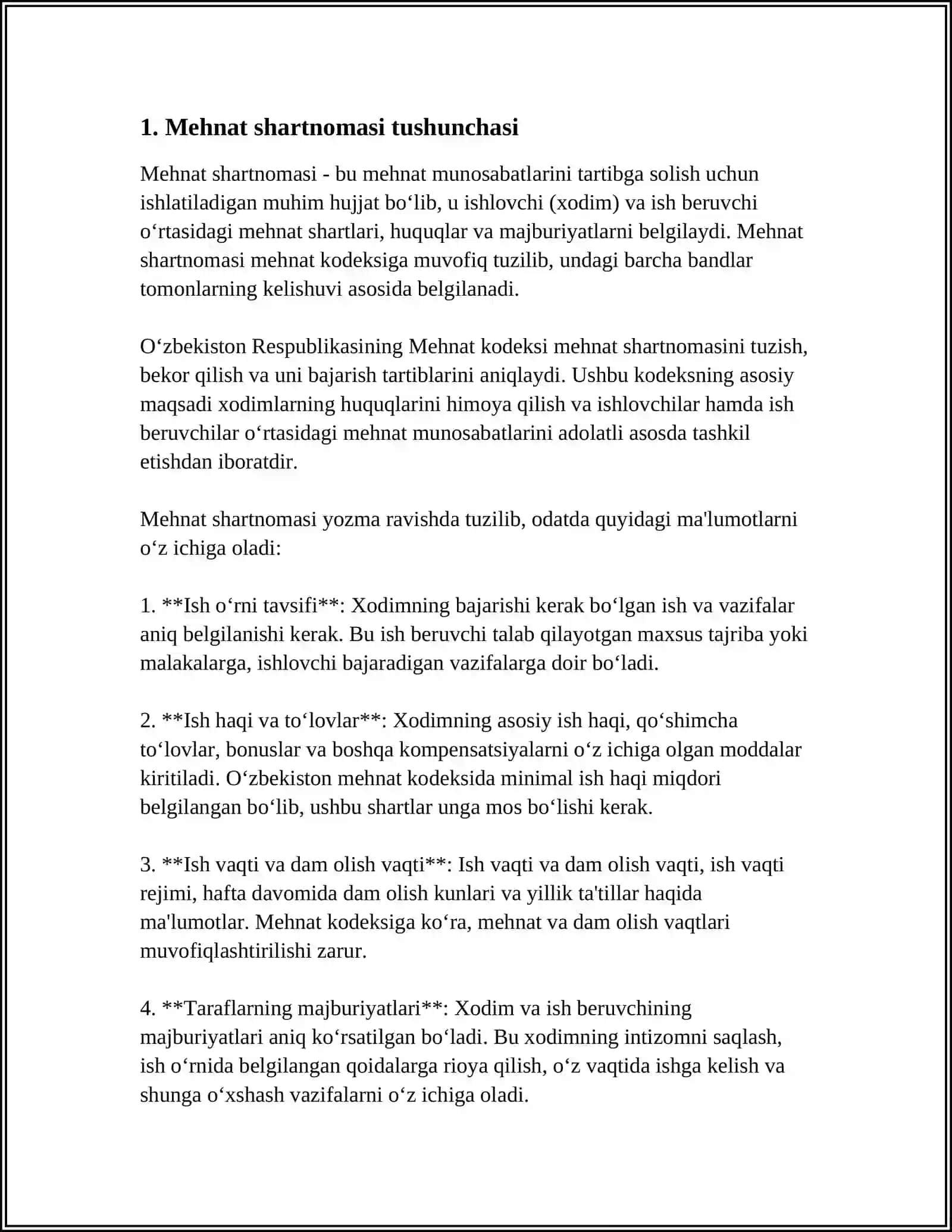 O‘ZBEKISTON RESPUBLIKASI OLIY TA’LIM FAN VA INNOVATSIYA VAZIRLIGI TOSHKENT KIMYO- TEXNOLOGIYA INSTITUTI SHAHRISABZ FILIALI MUSTAQIL ISH 4