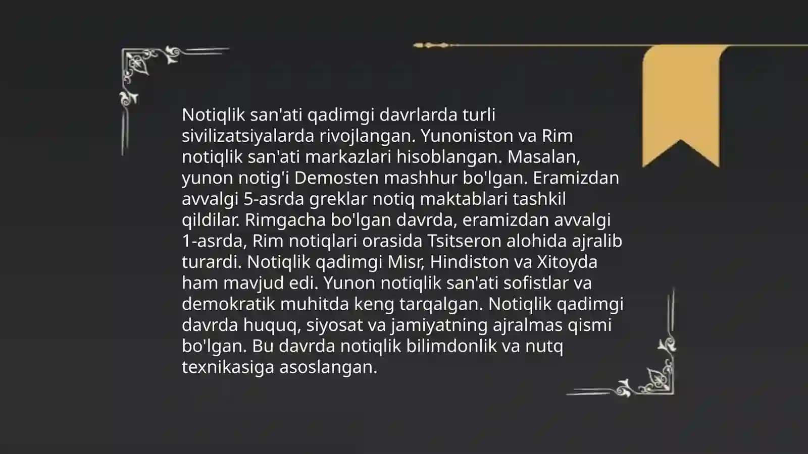 Notiqlik sanʼatining kelib chiqishi hamda undagi global muammolar 4