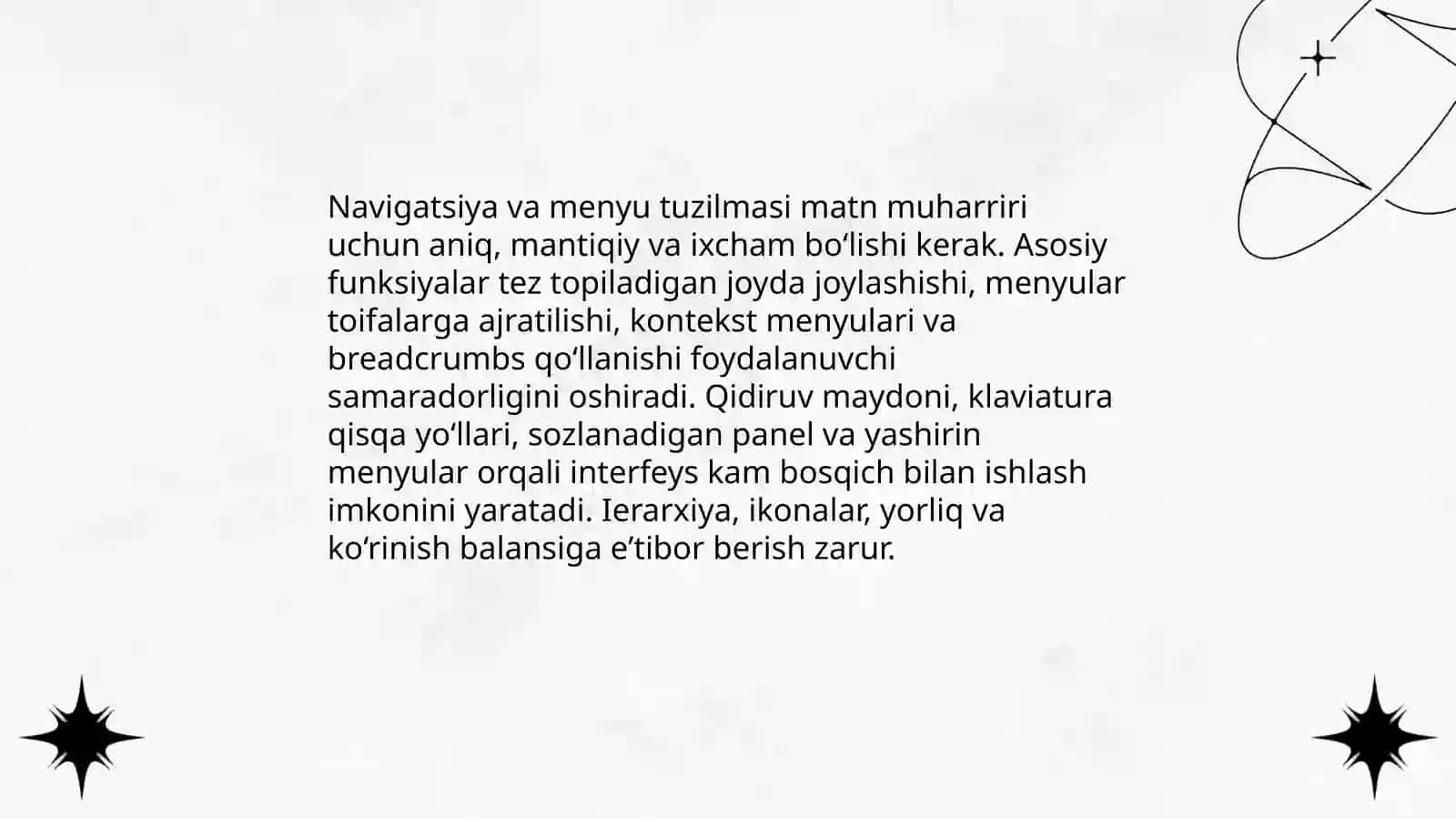 Matn muharriri dasturida interfeys yechimlari va foydalanuvchi qulayligi 4