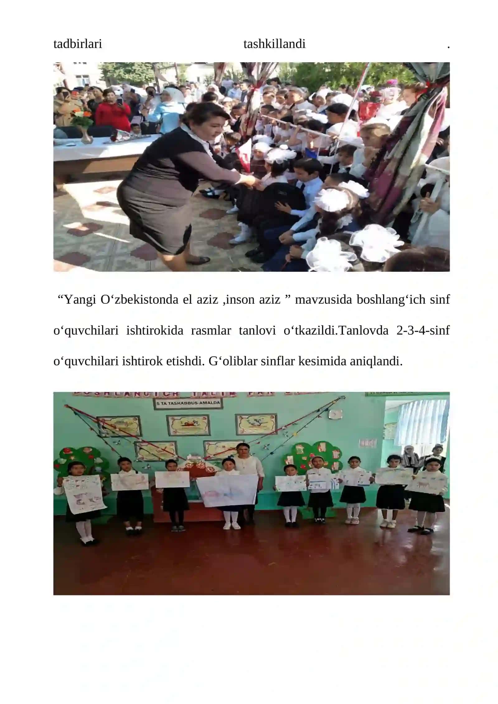 Maktab uchun choraklik hisobot namunasi 4