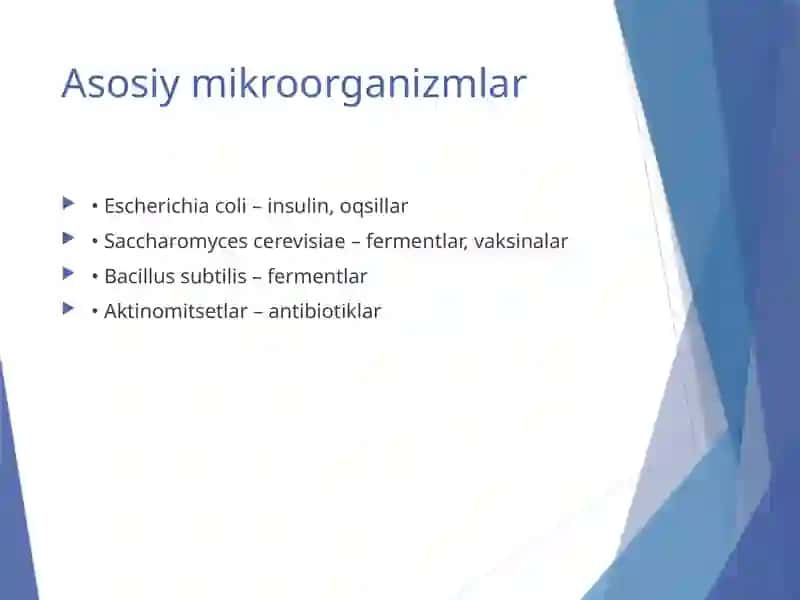 Mikroorganizmlarning gen muhandisligidagi o'rn 4