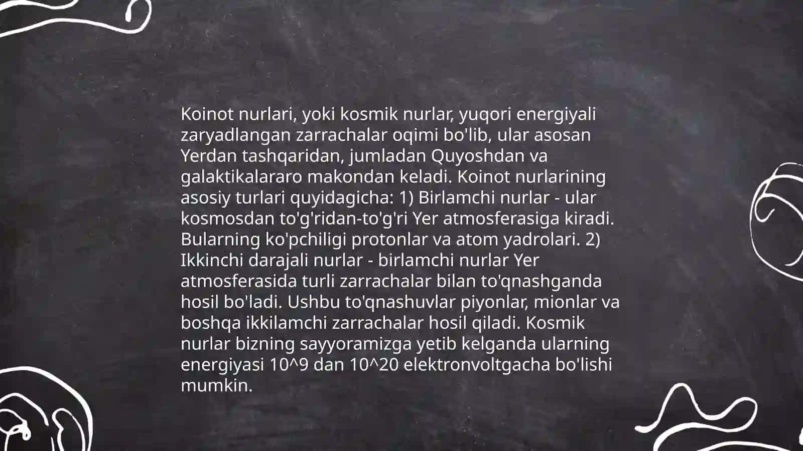 Koinot nurlari 4