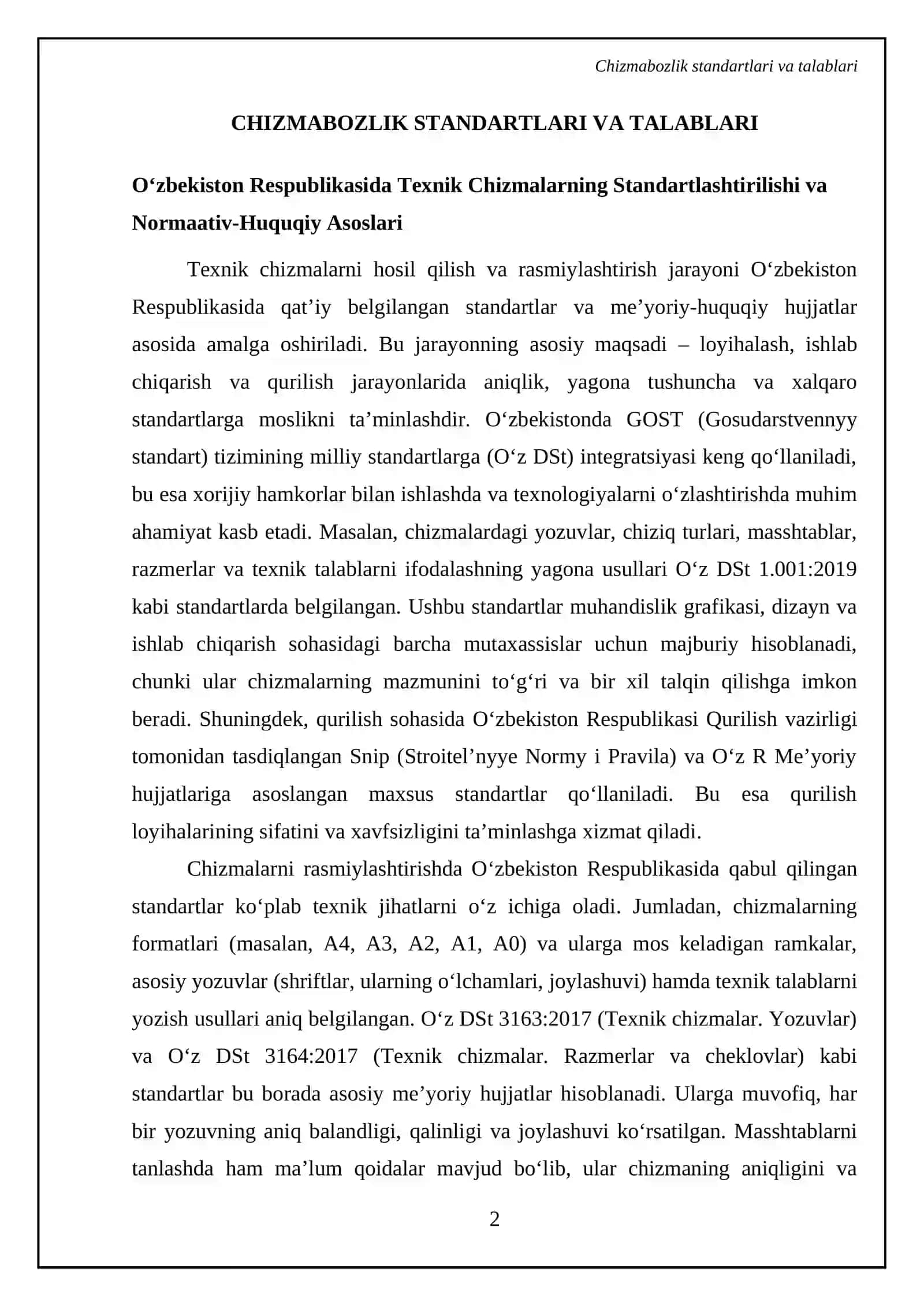 Chizmabozlik standartlari va talablari 4