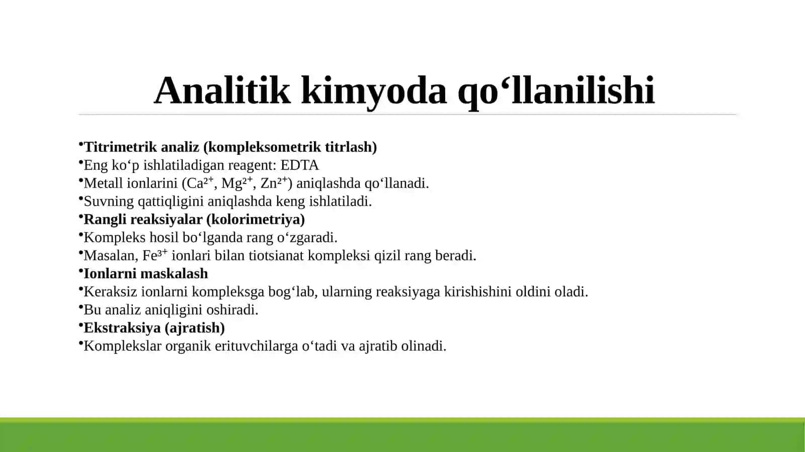 Komplekslar va qosh tuzlarning analitik kimyoda qo‘llanilishi 4