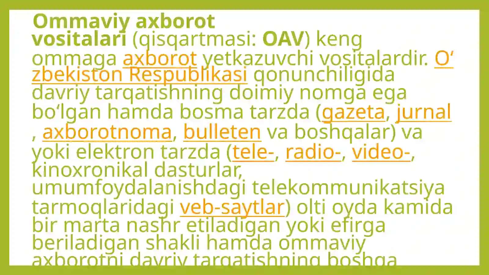 Ommaviy axborot vositalari 4