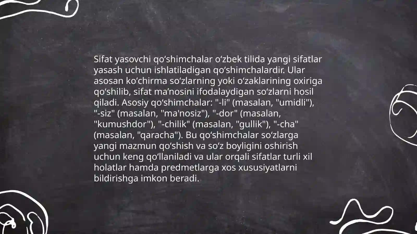 Shakl yasovchi qoʻshimchalar 4