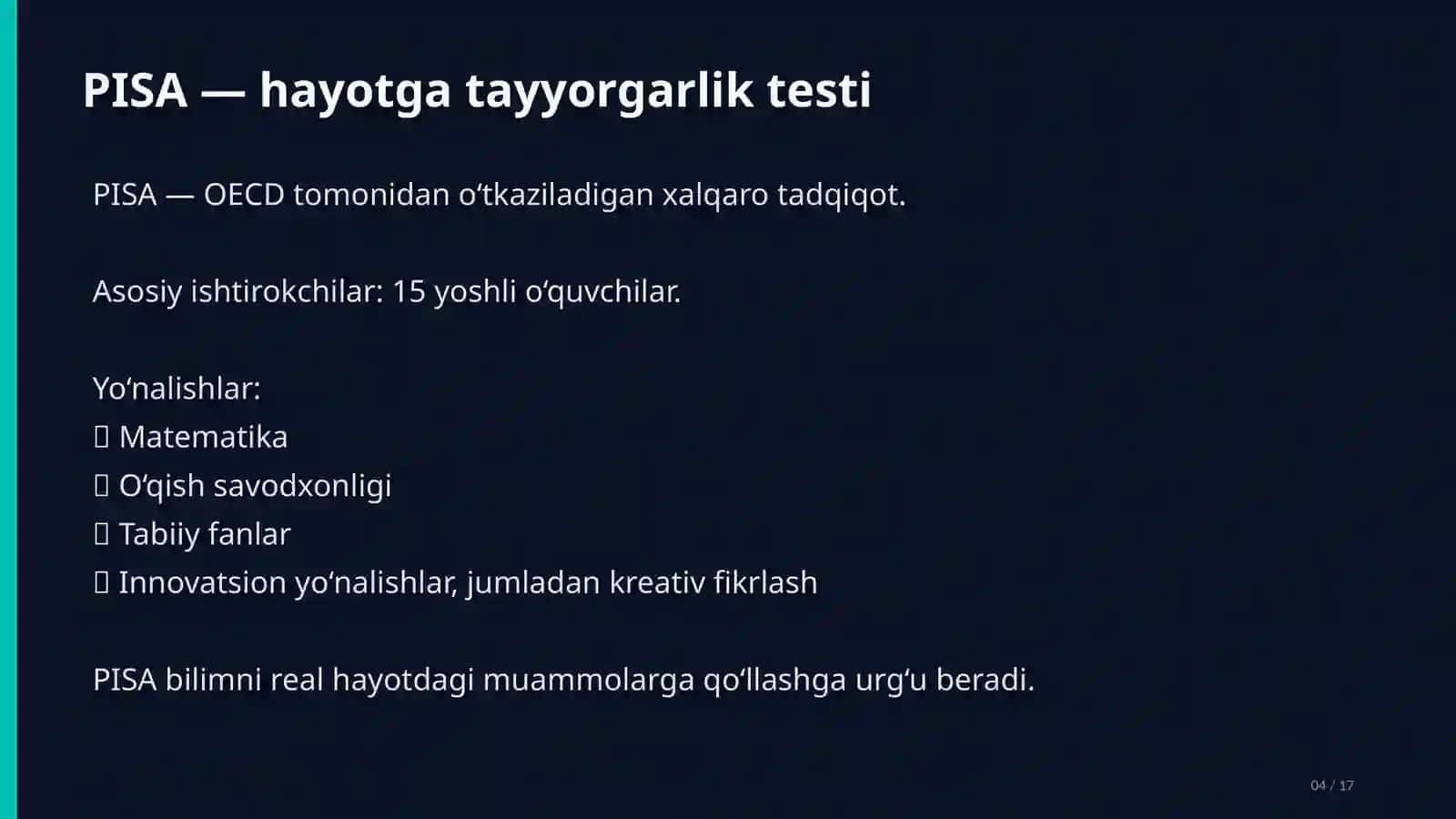 XALQARO BAHOLASH TIZIMLARI 4