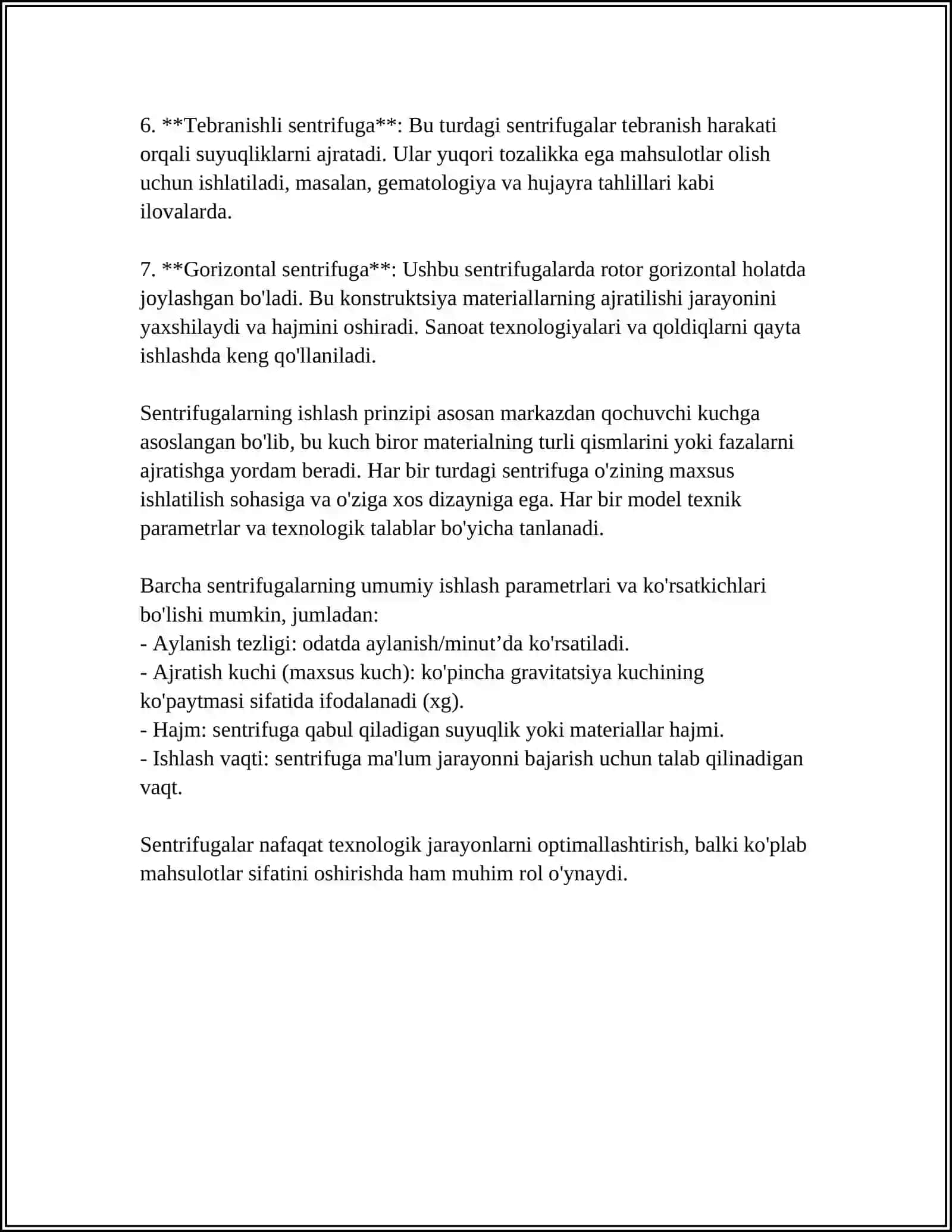 SENTRIFUGALAR TURLARI ISH PIRINSIPI 4
