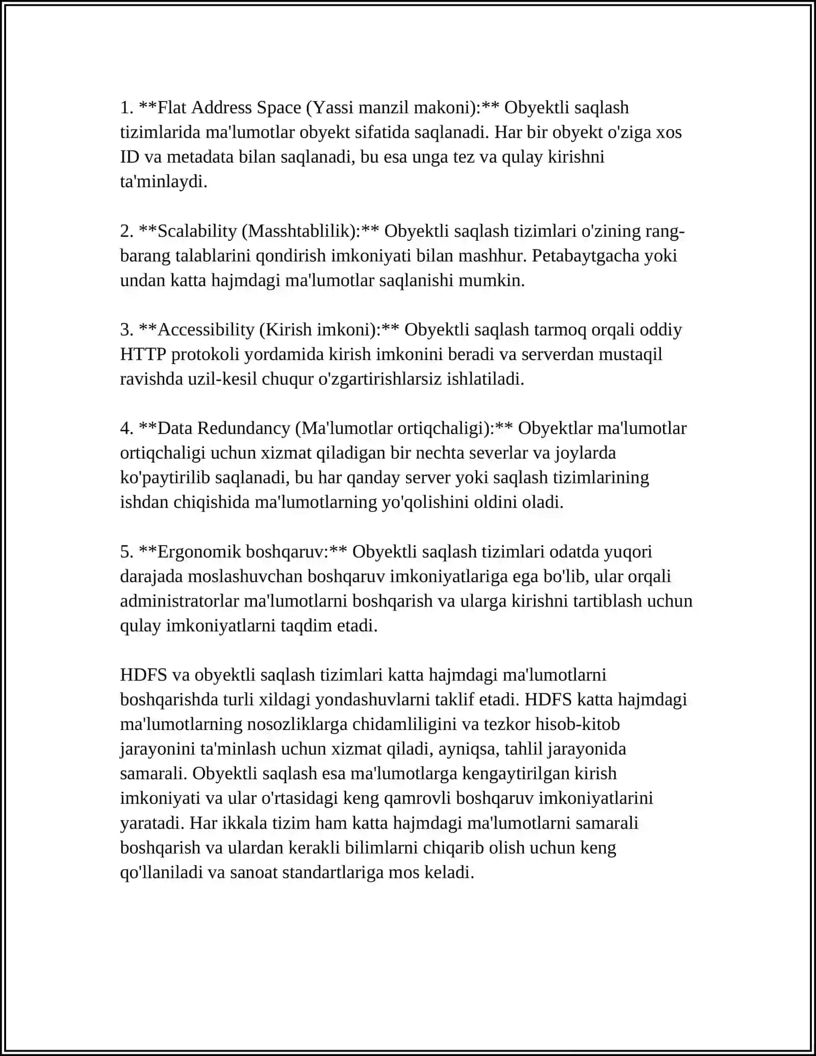 KATTA HAJMDAGI MA'LUMOTLAR BILAN ISHLASH TEXNOLOGIYALARI 4
