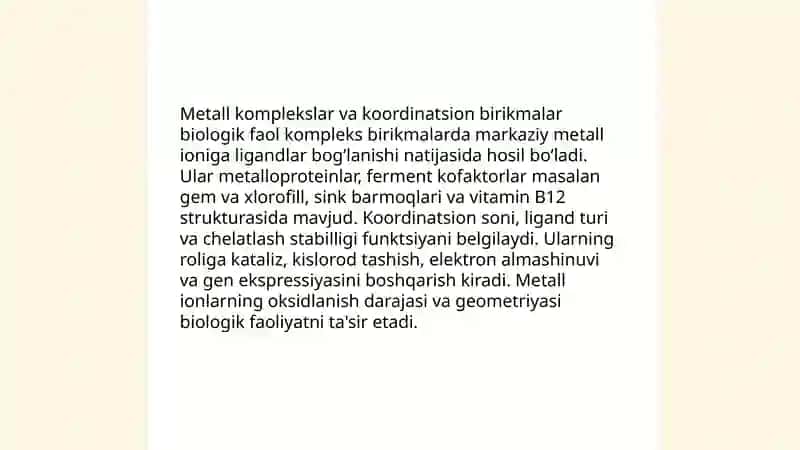 Biologik faol kompleks birikmalar 4