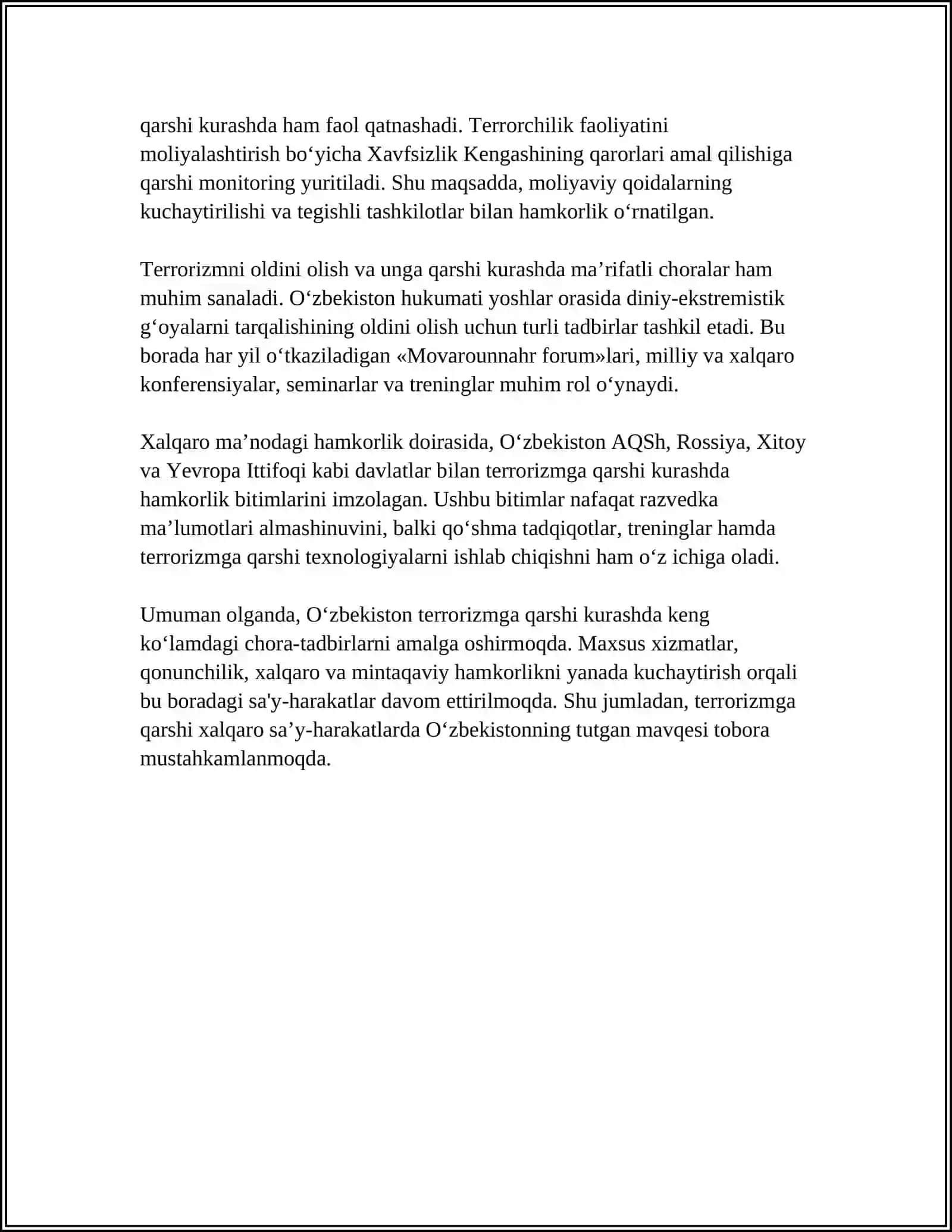 O‘ZBEKISTONNING 4