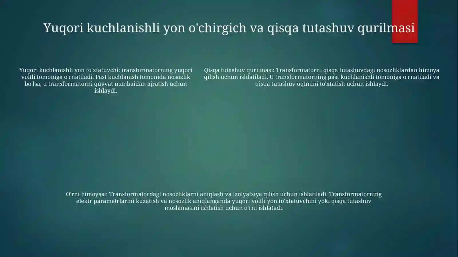 Uzgich va Qisqa Tutashtirgichli Qurilmali Kuch Transformatorlar 4