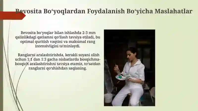 Bevosita bo'yovchi moddalar bilan bo'yash 4