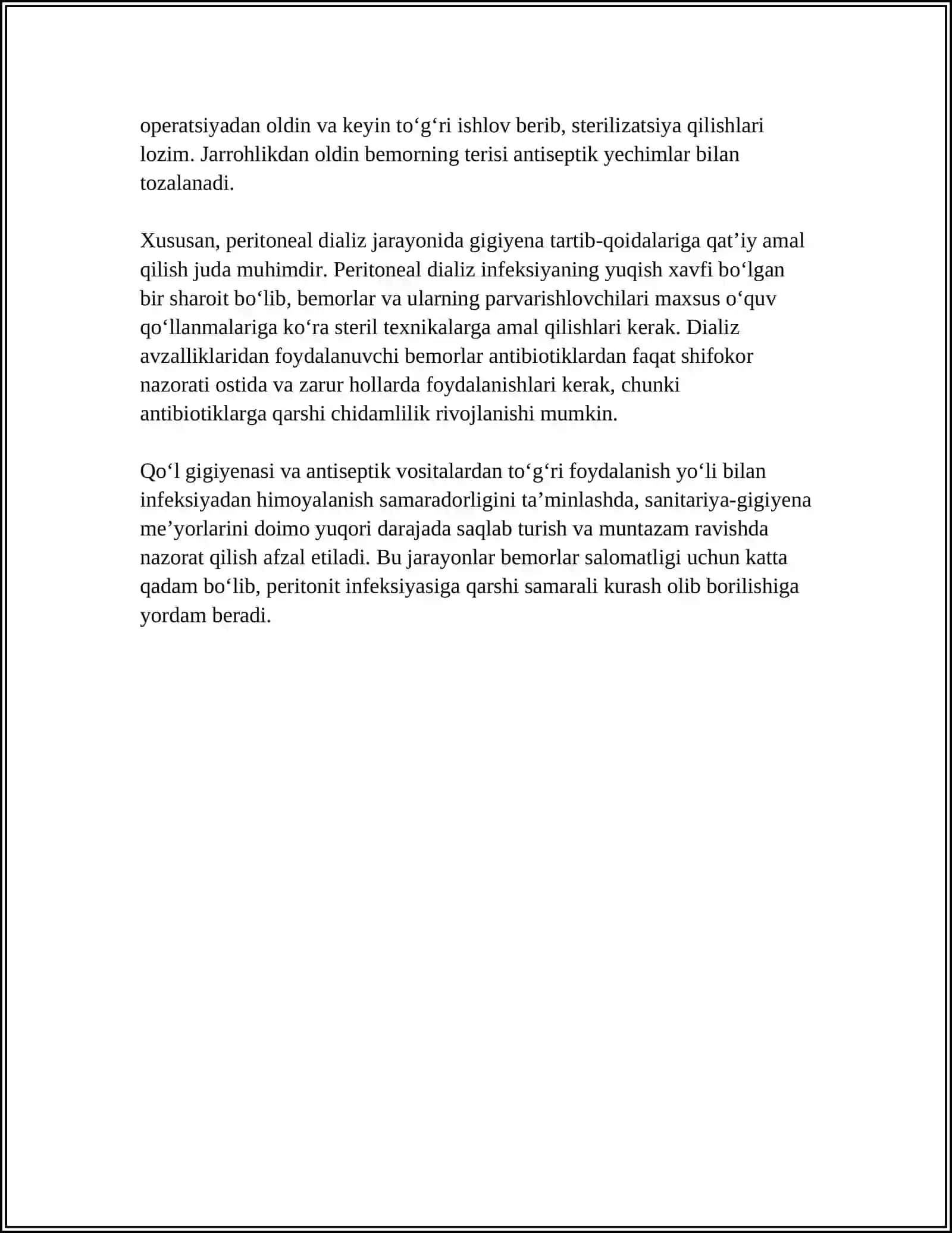 PERITANIT INFEKTSIYASINI OLDINI OLISH 4